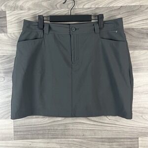 Eddie Bauer Skirt Women's 12 Gray Lined Skort Adventure Outdoor Active Stretch